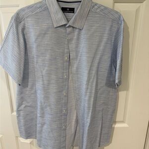 Hart Schaffner Marx Light Blue Patterned Button Down Shirt